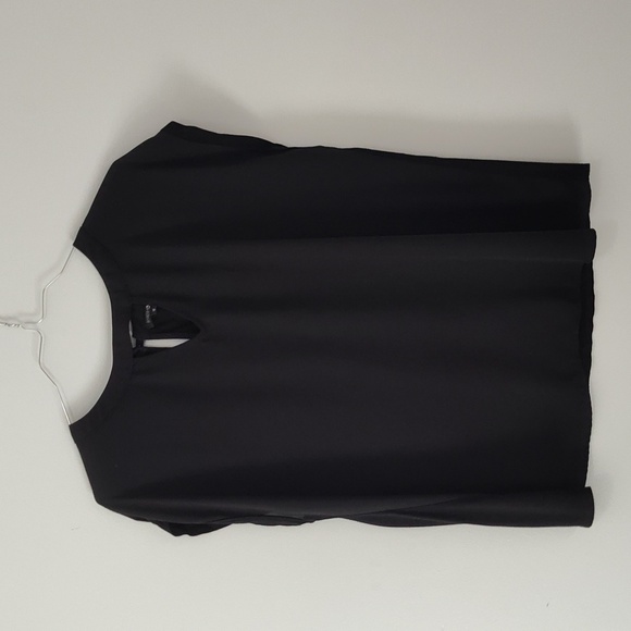 Papermoon Blouse T Shirt Top Size 1X Keyhole Blouse Casual Goth Biker Black - Picture 1 of 12